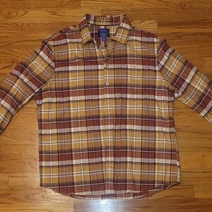 Apt. 9 Men's Plaid Shirt - Brown and Yellow